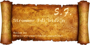 Strommer Fábián névjegykártya